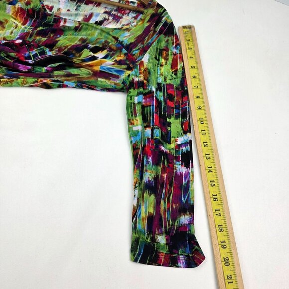 Milano Tunic Top Womens Size M Multicolor Abstract Print Scoop Neck Artsy Retro - Picture 13 of 13